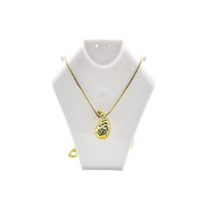 Cadena con Dije de Gota Tallada en Rodio Dorado