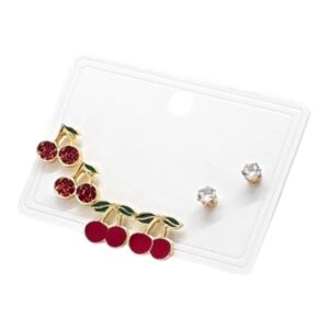 Set de Topos en Frutas Rojas con Circón 🍒✨