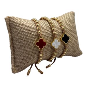 Pulsera Hilo Chino con Trébol de 4 Hojas 🌿 – Protección y Estilo a Tu Medida