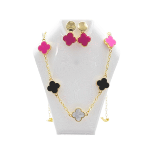 Set de 7 Tréboles en Rodio Dorado – Colores Surtidos