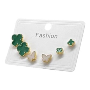 Set de Topos en Rodio – Van Cleef Verde & Mariposa Blanca