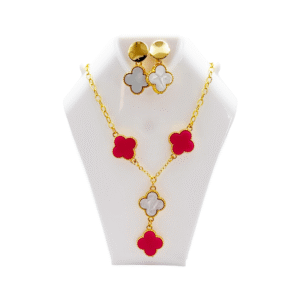 Set de Tréboles en Rodio Dorado – 4 Dijes de Colores Surtidos