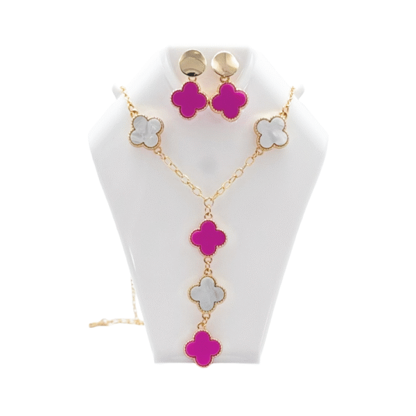 Set de Tréboles en Rodio Dorado – 4 Dijes de Colores Surtidos - Imagen 3